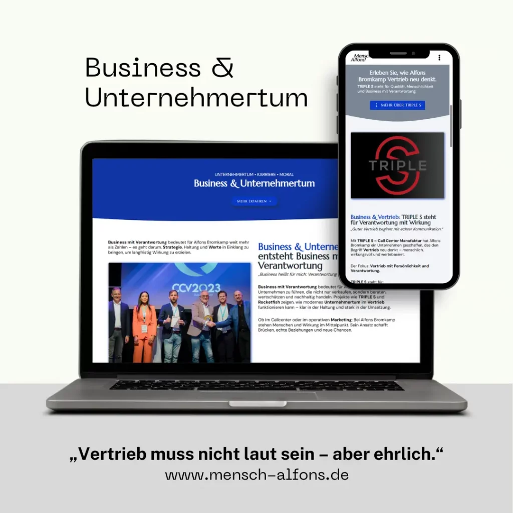 Beim neuen Auftritt von Mensch Aflons entsteht Business mit Verantwortung.